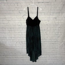 Torrid Sleeveless V Neck Hi Low Dress Size 16 Black Teal