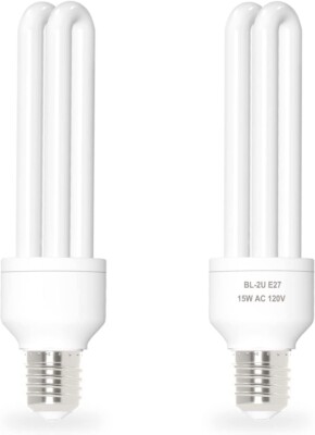 E27 15W U Type Replacement Bulb For 15W Bug Zapper Compatible With 2 Pack NEW