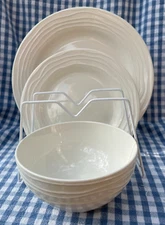 THOMSON POTTERY ~ WHITE "SWIRL" DINNERWARE ~ YOU *CHOOSE 1 or ALL ~ 1+ SHIP