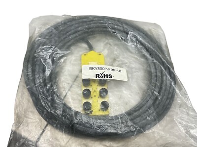 RoHS BKY800P-FBP-10 Ultra-Lock (M12) Molded Junction Box with Molded Cable, 8 P