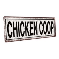 Chicken Coop Metal Sign; Wall Decor for Farm and Country