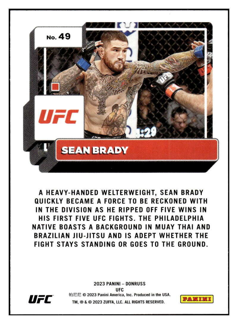 Sean Brady 2023 Donruss #49 UFC ID:68222 | eBay