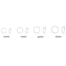 Set of 4! 925 Sterling Silver Endless Hoop Earrings Nose Cartilage