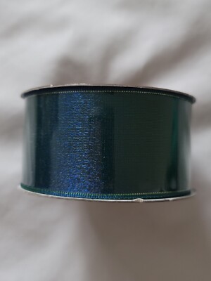 Papyrus Designer Ribbon Nylon Metallic Teal 1  1/2 in x 10 ft