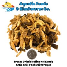 Koi Kandy Mix Freeze Dried Ocean Kril  Silkworm Pupae Treats for Koi, Pond Fish