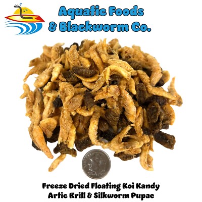 Koi Kandy Mix Freeze Dried Ocean Kril & Silkworm Pupae Treats for Koi, Pond Fish