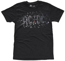 AC/DC Angus Young Logo Black Men's Graphic T-Shirt New
