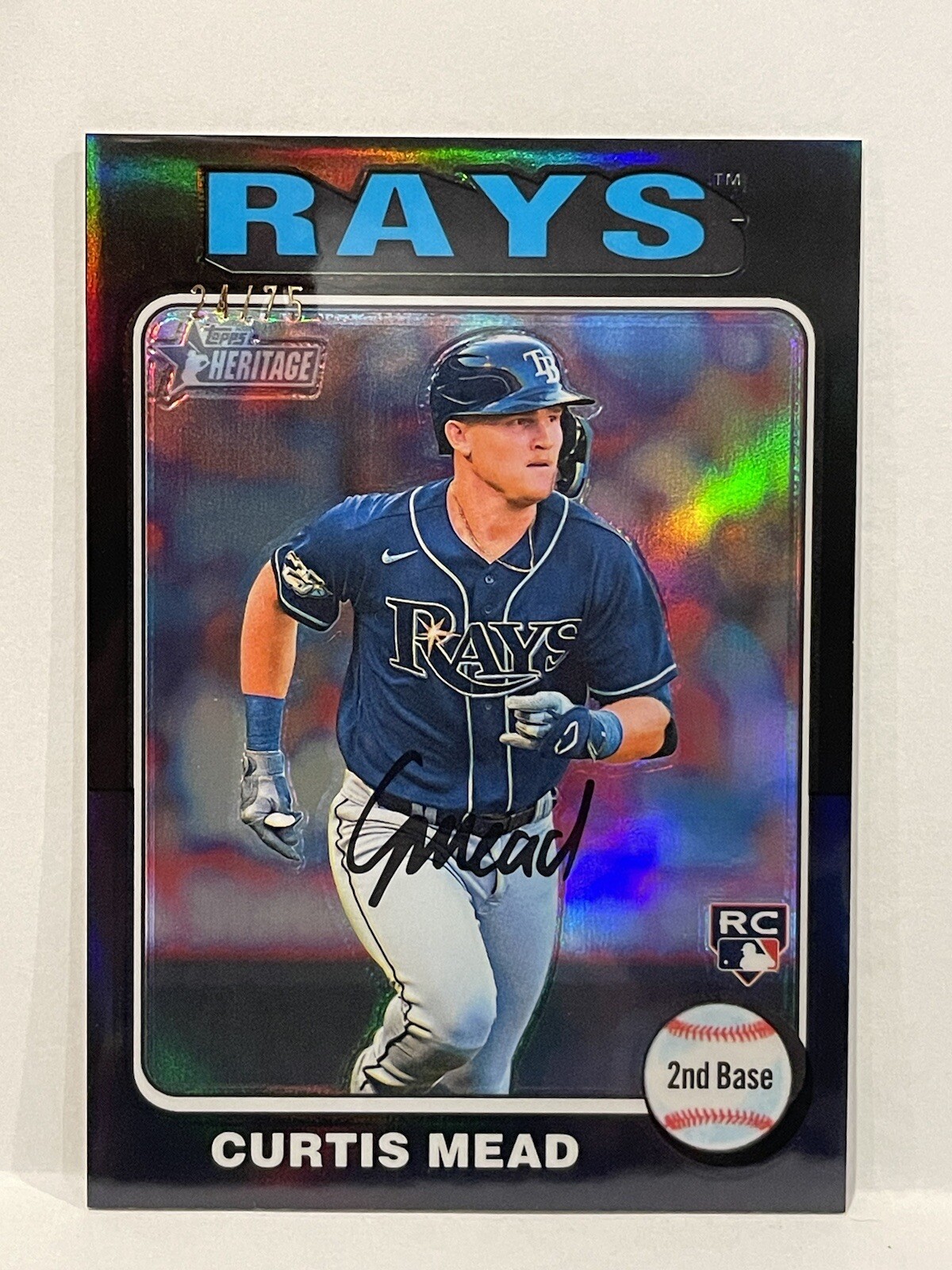2024 Topps Heritage Curtis Mead Chrome Black Refractor /75 RC