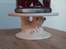 PartyLite DWG-Podest-Halter " FRÖHLICHER BÄR " Keramik Handbemalt NEUTOP X-mas**
