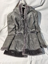 Wet Seal Women's Long Sleeve Button Up Jacket XL Hoodie Gray Polyester 🌸