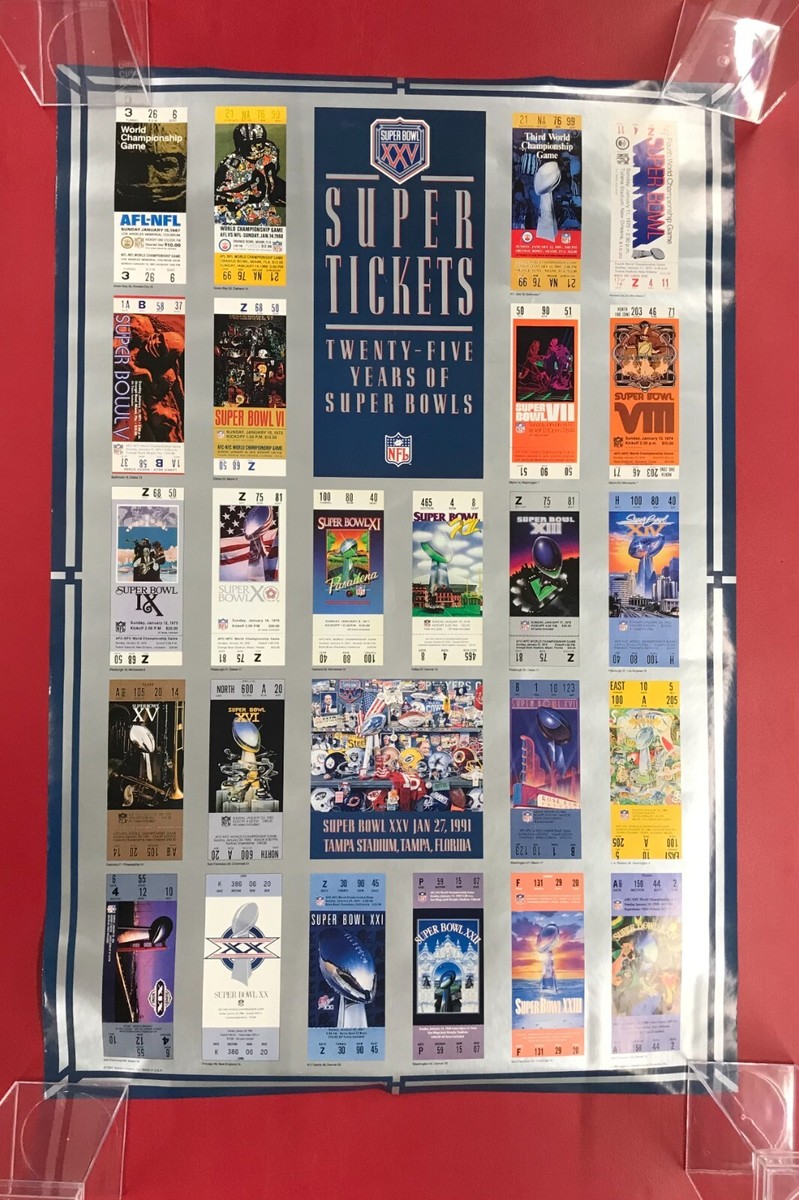 NFL Superbowl 25th Anniversary Super Tickets Poster (24