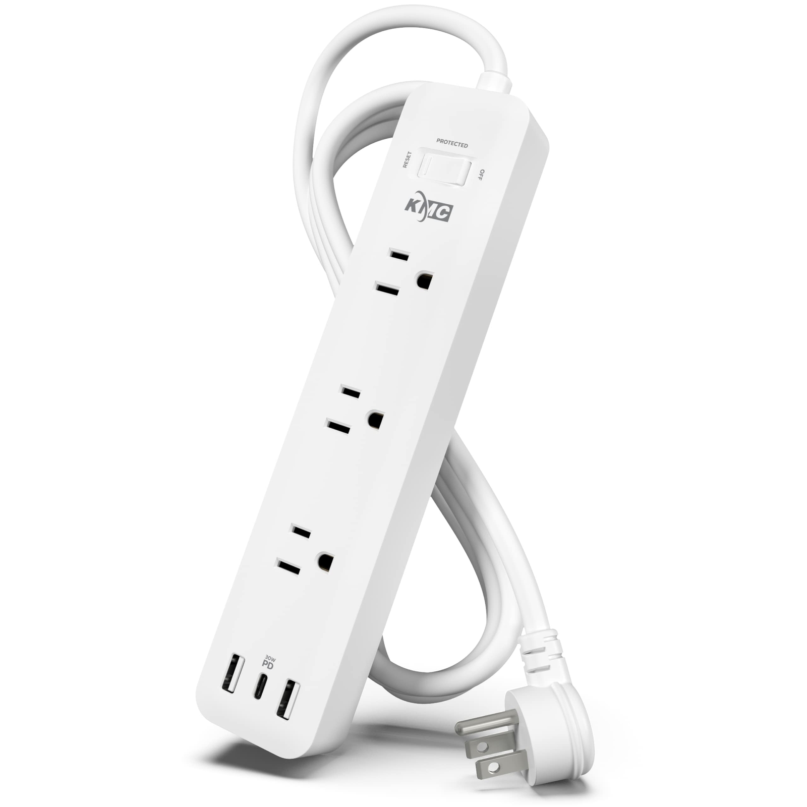 USB-C PD Surge Protector 3-Outlet Power Strip, 30W Power Delivery USB-C Port,...