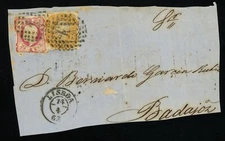 Portugal Lisbon to Badajoz 35r Postage Stamps 1863 Europe