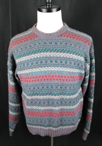 Vintage 90s Sweater New Era Mens Medium Knit Acrylic Classic Made In USA