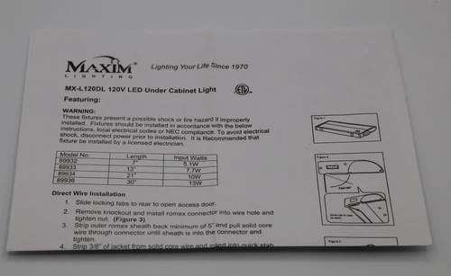 Maxim CounterMax MX-L-120DL LED 7" Under Cabinet LED Light 89932MB - Picture 6 of 6