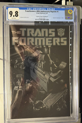 TRANSFORMERS 40TH ANNIVERSARY REPRINT #1 DELL'OTTO CGC 9.8 LT 500 MEGATRON W/COA