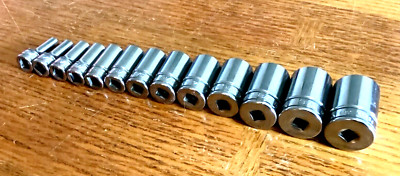 New Snap-on  3/8'' drive 1/4'' thru 1'' 6-point Semideep Socket Set 213FSSY