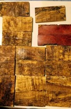 Stabilized Spalted Maple Burl Handle Scales 5 3 1/2" Ten Pack 5 Sets