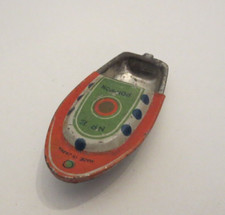 Vintage PON-PON Toy Tin Boat, No E, Made in Japan