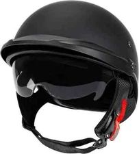 Cartman Motorcycle Open Face Helmet with Visor, Matte Black 513 Open Box Small