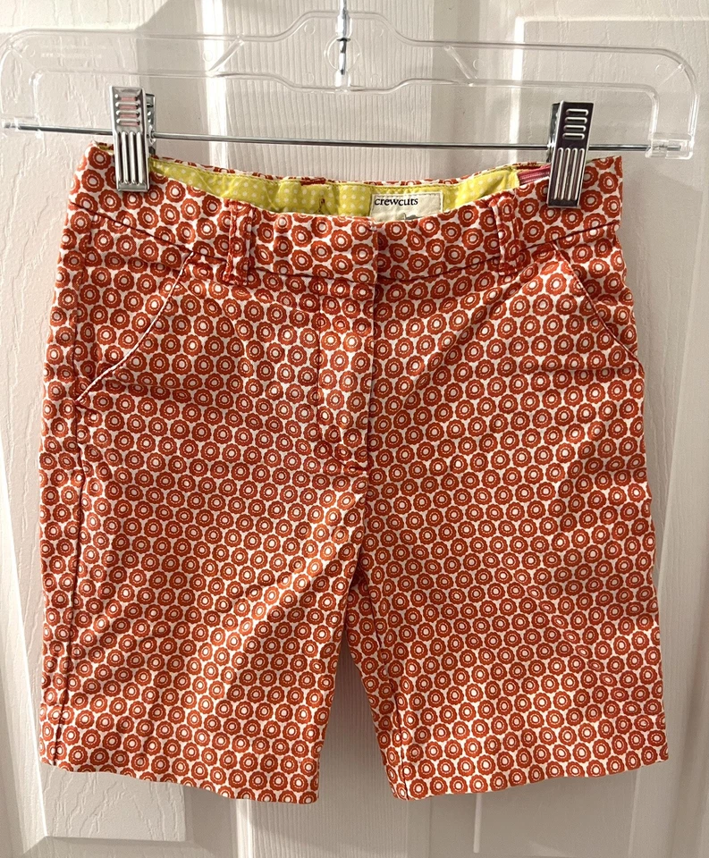 Шорты-бермуды Crewcuts детские с оранжевым принтом размер 8 регулируемые J.Crew опрятные летние - Изображение 2 из 4