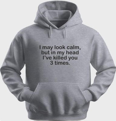 Funny Unisex Hoodie Hooded Sweatshirt Gildan Blend I May Look Calm H0217