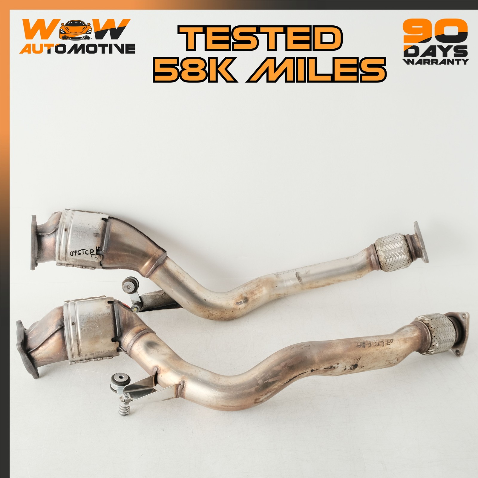 04-17 BENTLEY CONTINENTAL GTC FLYING SPUR LEFT RIGHT EXHAUST DOWNPIPE SET OEM