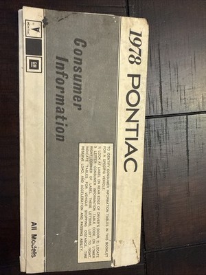 1978 Pontiac Consumer Information Guide