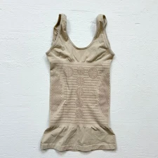 Beige Compression Shapewear Tank Top Seamless Control Camisole, Size S/M