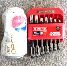 CRAFTSMAN 7 PIECE STUBBY METRIC RATCHETING BOX COMBINATION WRENCH SET EXCELLENT