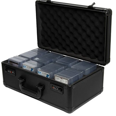 160 Graded Card Storage Box 4 Slots Sports Card Holder Case Coded Lock PSA BGS