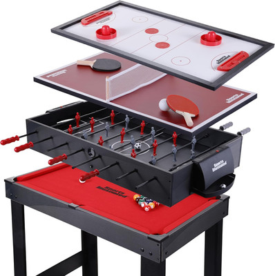 - 35'' 4-In-1 Multi-Game Table   Foosball, Air Hockey, Table Tennis & Billiards C