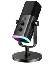 Fifine USB Dynamic Microphone for Podcast, Gaming , Streaming w/RGB Light AM8