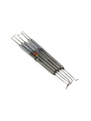 Lot Of 5 Stainless Steel Excavator Probes Dentist Peerless USA Double End Perio