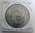 1890 Morgan Dollar Carson City Circulated Silver $1 Coin