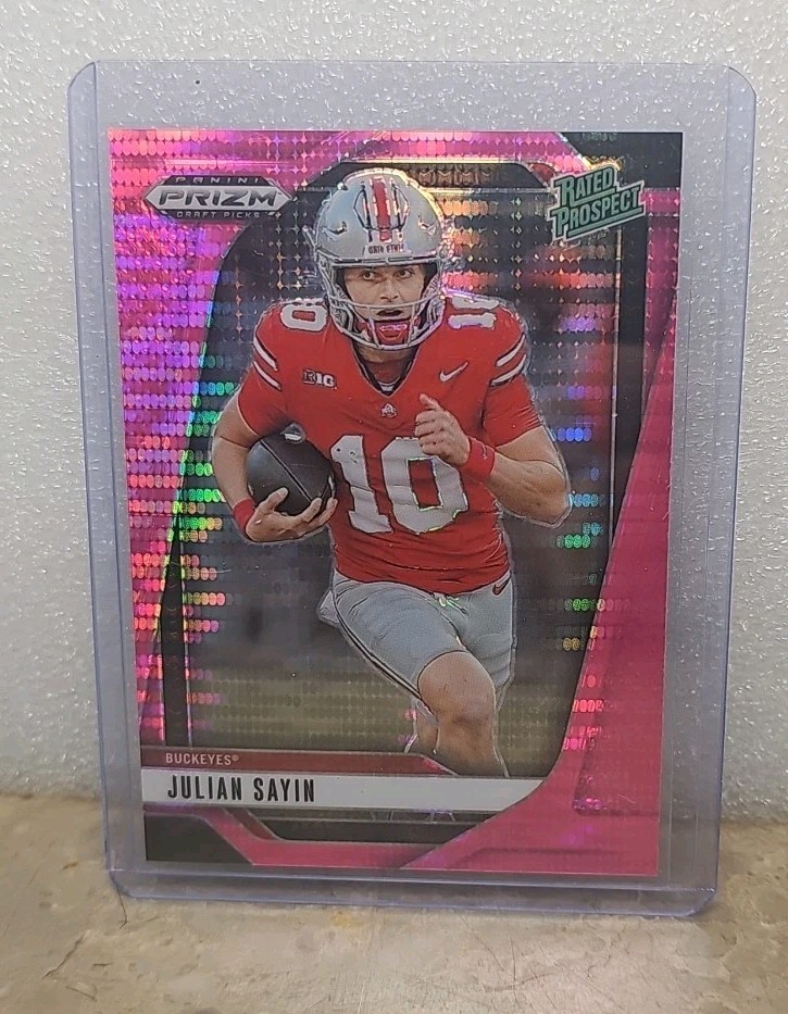 2025 Prizm Draft Picks #161 Julian Sayin Rated Prospect PINK PULSAR PRIZM 13/15