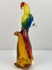 Vintage Murano Style Art Glass 13” Parrot Bird Figurine Multicolor
