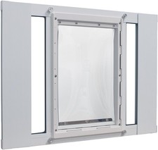 Aluminum Sash Window Pet Door Adjustable to Fit Window Widths from 27" to 32"
