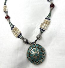 Vintage Afghan Jewllery Necklace Tribal Authentic Stones Lagers Handmade (102?)