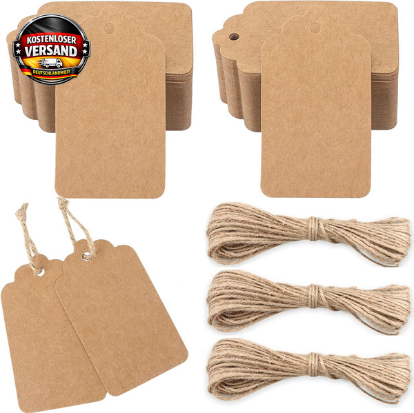 GeschenkanhäNger Aus Kraftpapier 7X4Cm FüR Diy Verpackungen, Basteln Und Kunstha-image