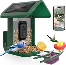 2K Smart Camera Bird Feeder Solar Powered - Live Feed, AI ID, WiFi, Weatherproof