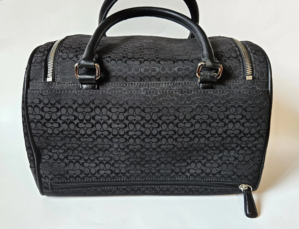 Coach Mini Signature Carry On Train Case Makeup Toiletry Travel Bag Black 3600 - Image 4 of 4