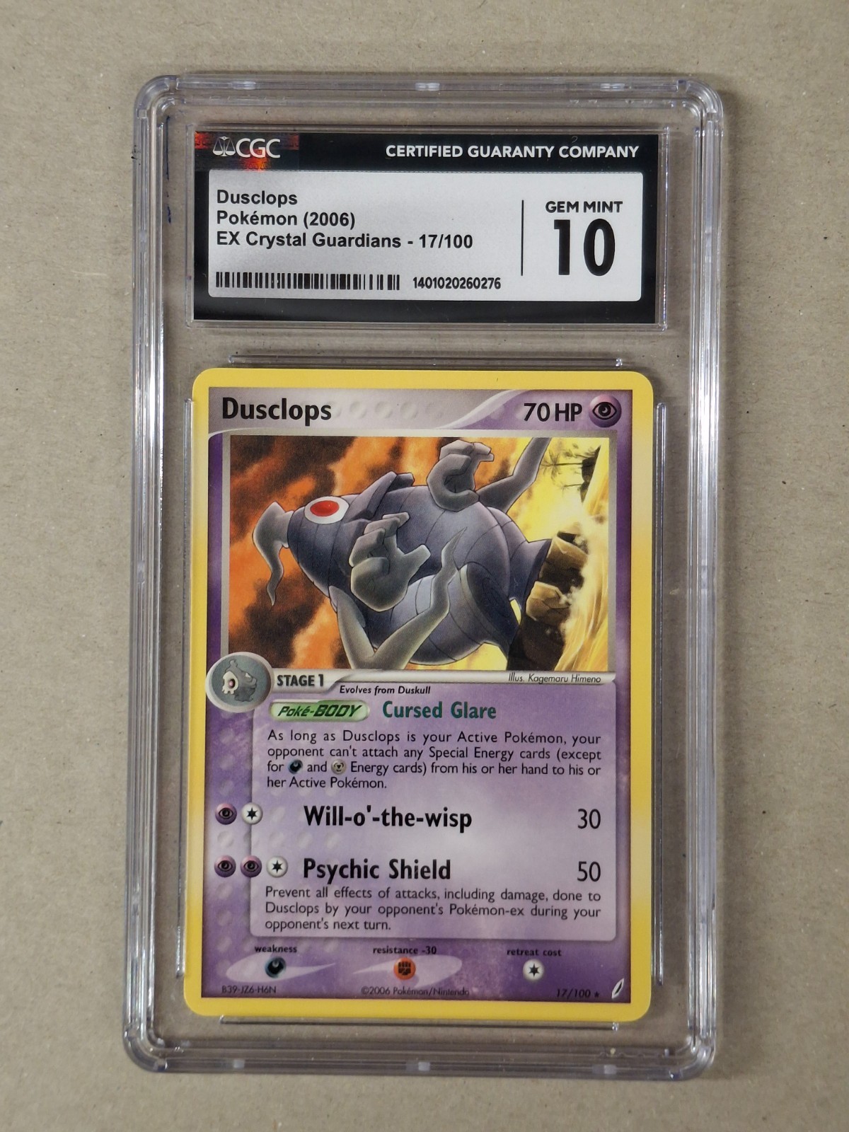Dusclops 17/100 -EX Crystal Guardians CGC GEM MINT 10- Pokemon TCG 2006 Vintage