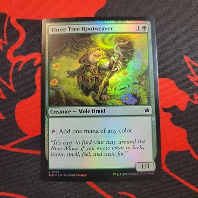 Three Tree Rootweaver 198 Common Bloomburrow Magic: The Gathering Foil Near Mint