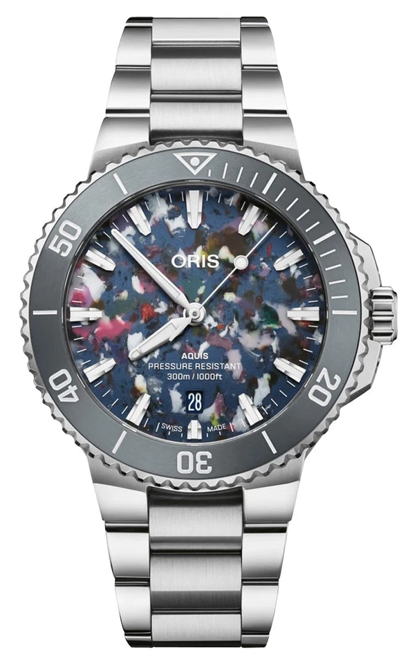 Oris Aquis Data Automatico IN Acciaio Multicolore Subacqueo Orologio da Uomo 733 - Immagine 2 di 4