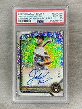 2022 Bowman Draft Chrome Autographs Jacob Misiorowski Blue #CDA-JMI card