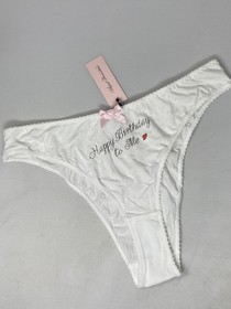 Agent Provocateur 30th Gurty "Happy Birthday" White AP4 Large Brief NWT
