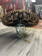 Vintage Authentic Pigalle XXXXX Style Black /Gold Mexican Sombrero Mariachi Hat