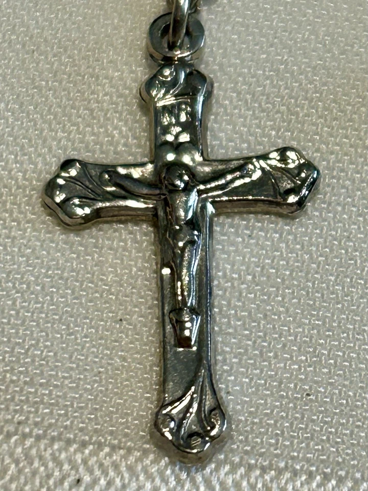 Lot 7 Cross Necklaces Small Religious 1-Avon  Gold & Silver Tones 12”-15” Drop - Image 4 of 4