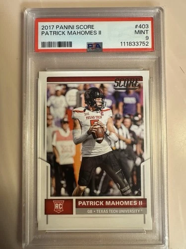 2017 Panini Score Patrick Mahomes II #403 Rookie PSA 9 Texas Tech Red Raiders